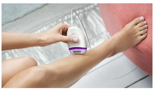 Эпилятор Philips BRE225 Satinelle Essential, белый/фиолетовый