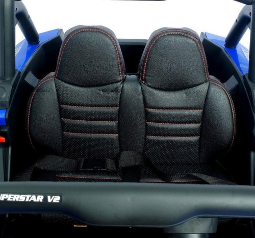 Электромобиль «БАГГИ», полный привод 4WD, кожаное сиденье, цвет синий