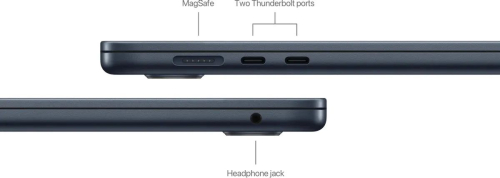 Ноутбук Apple MacBook Air A3114 M3 8 core 8Gb SSD256Gb/10 core GPU 15.3" IPS (2880x1864) Mac OS midnight WiFi BT Cam (MRYU3JA/A)