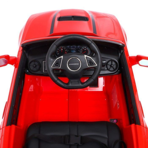 Электромобиль CHEVROLET CAMARO 2SS, EVA колеса, кожаное сидение, цвет красный