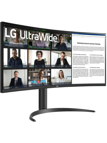Монитор LG 34WR55QK-B 34" {VA Curved 1500R 3440x1440 100Hz 5ms 300cd 3000:1 2xHDMI2.0 DisplayPort1.4 USB-C(65W PD) VESA}