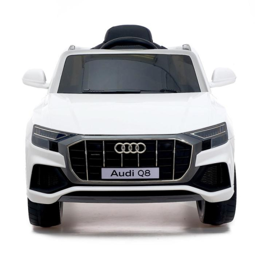 Электромобиль Audi Q8, EVA колеса, кожаное сидение, цвет белый