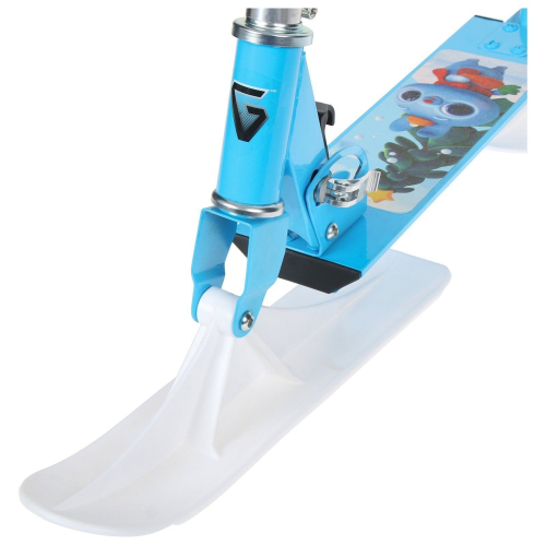 Самокат-снегокат зимний 2 в 1 «Заяц», цвет голубой