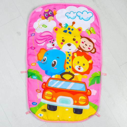 Развивающий коврик «Жирафик», с пианино, розовый