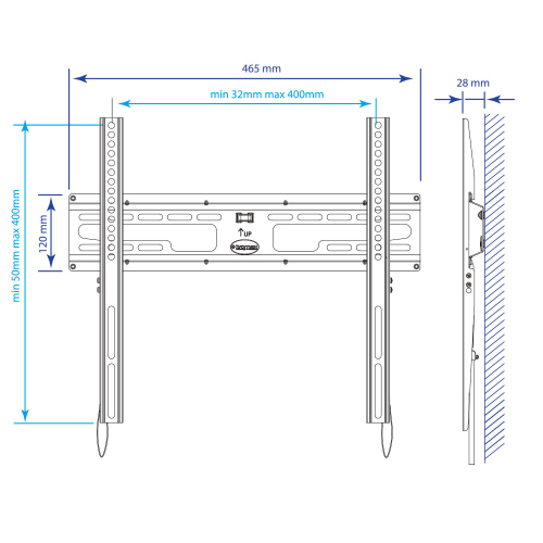 Кронштейн на стену Kromax FLAT-3 чёрный