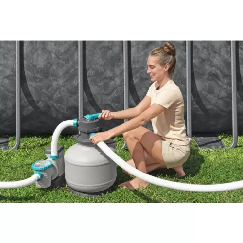 Каркасный прямоугольный бассейн Bestway 561KG BW 732х366х132см "APX" 365 31805л, песч.фил-нас, лестн, тент, полисферы