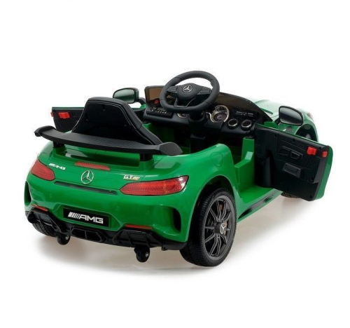 Электромобиль MERCEDES-BENZ GT-R AMG, цвет зеленый, кожаное сидение