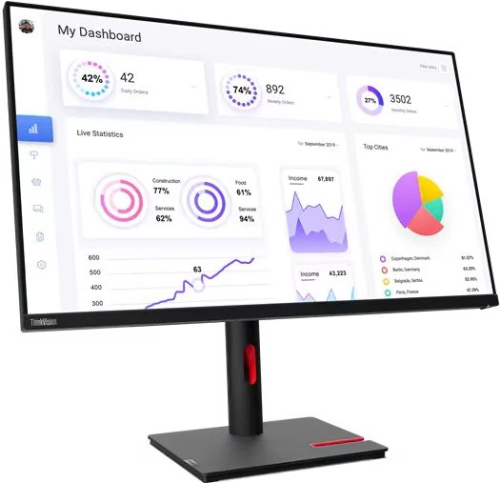 Монитор Lenovo 32" ThinkVision T32P-30 IPS UHD 4ms 60Hz, чёрный (63D2GAS1CB)