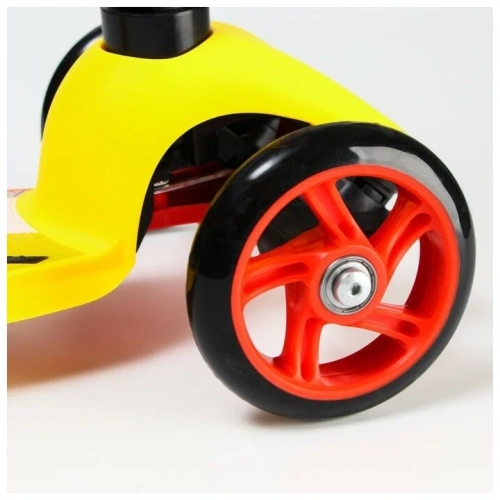 Самокат детский складной "Тачки", колеса PU 120/80 мм, ABEC 7, цвет желтый