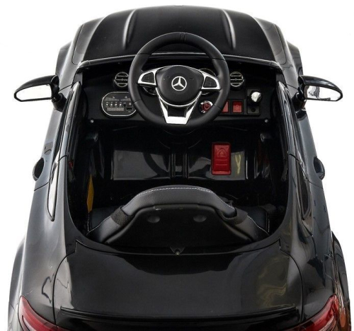 Электромобиль MERCEDES-BENZ C63 S AMG, цвет черный, EVA колеса
