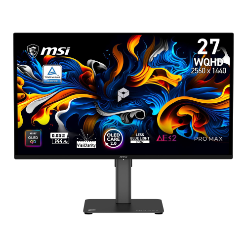 Монитор 26.5" MSI Pro Max 271QPX14G  QD-OLED, 2560x1440, 144Hz, 0,03ms, Black (9S6-3PF89A-021)