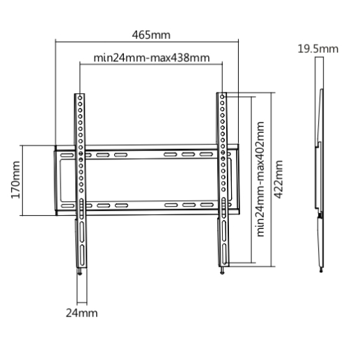 Кронштейн на стену ULTRAMOUNTS UM812 чёрный