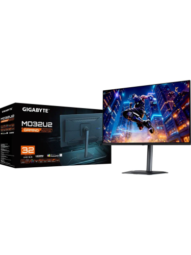 Монитор Gigabyte MO32U2 EK 31.5" {QD-OLED 3840x2160 240Hz 0.03ms 178/178 250cd/1000cd 2xHDMI2.1 DisplayPort1.4 3xUSB3.2 USB-C(18Вт)  Pivot}
