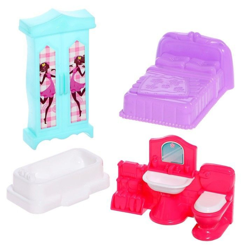 Пластиковый домик для кукол «Семья» с фигурками и аксессуарами, световые и звуковые эффекты