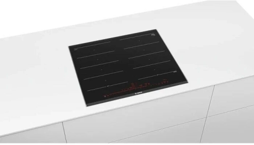 Индукционная варочная панель Bosch PXX675DC1E, цвет панели черный, цвет рамки серебристый