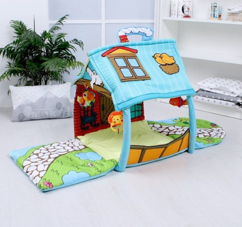 Развивающий коврик «Тропинка к дому», с дугами и погремушками, р-р 100х52х0,5 см. Развивающий коврик «Тропинка к дому», с дугами и погремушками, р-р 100х52х0,5 см.