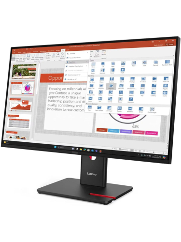 Монитор Lenovo ThinkVision T27-40 27" 16:9 FHD (1920x1080) IPS, 120Hz, 300N, 1xHDMI 1.4, 1xDP 1.2, 1xVGA, 3xUSB-A (USB 5Gbps), 1xUSB-C (USB 5Gbps, PD 15W), 1xUSB-B (USB 5Gbps), LTPS, 1Y