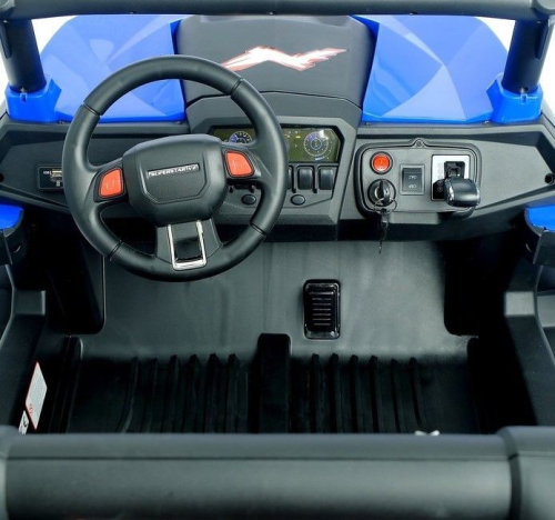 Электромобиль «БАГГИ», полный привод 4WD, кожаное сиденье, цвет синий