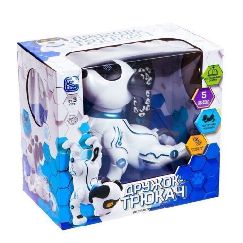 Робот-собака «Дружок-трюкач», звуковые эффекты, управление с пульта Робот-собака «Дружок-трюкач», звуковые эффекты, управление с пульта