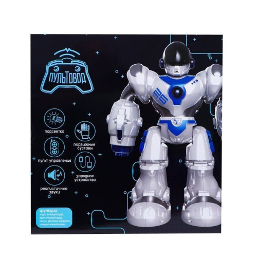 Робот «Пультовод», на радиоуправлении, русский чип, световые эффекты, цвет чёрный