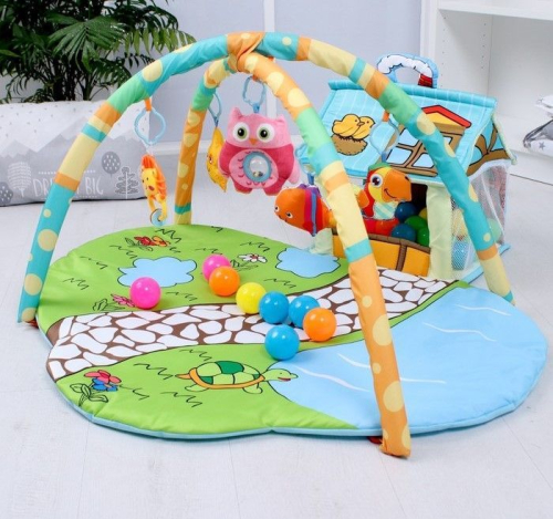 Развивающий коврик «Домик для игрушек», с дугами + шары, р - р 95х90х0,5 см.