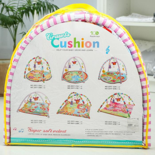 Развивающий коврик «Ежик на прогулке», с дугами и подушечкой Развивающий коврик «Ежик на прогулке», с дугами и подушечкой