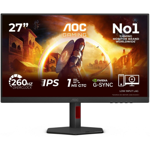 Монитор 27" AOC 27G4ZR IPS, 1920x1080, 240Hz, 0.3 ms, Black