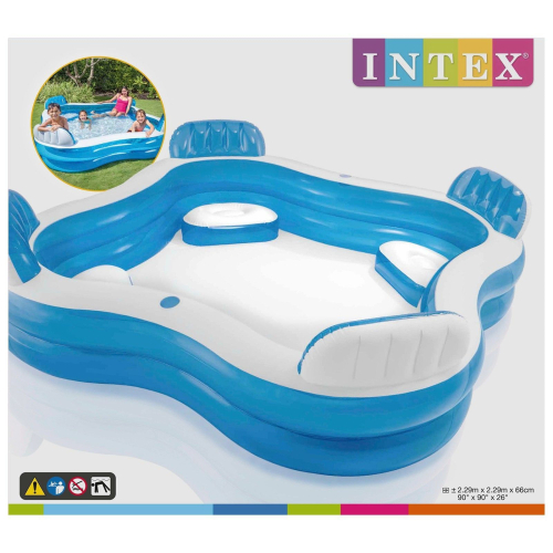 Бассейн надувной «Семейный», с 4 сиденьями,  56475NP