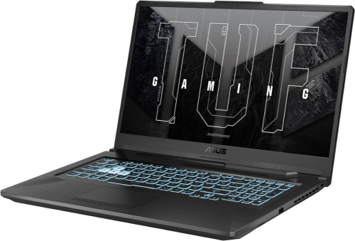 Ноутбук ASUS TUF Gaming F17 FX706HE-HX043, 17.3", IPS, Intel Core i5 11400H 2.7ГГц, 16ГБ, 512ГБ SSD, NVIDIA GeForce RTX 3050 Ti для ноутбуков - 4096 Мб, noOS, 90NR0714-M00980, черный