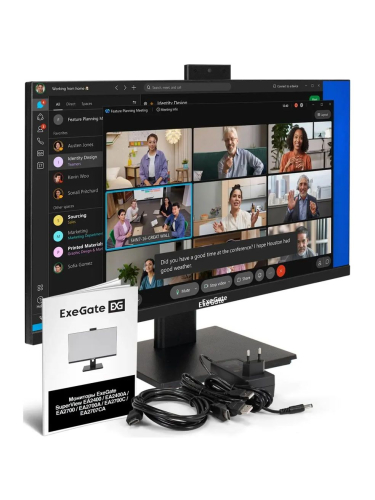 Монитор 23.8" ExeGate SuperView EA2400A {IPS 1920x1080 75Hz 5ms 16:9 250cd 1000:1 178/178 D-Sub HDMI webcam AudioOut} [EX298879RUS]
