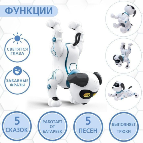 Робот-собака «Дружок-трюкач», звуковые эффекты, управление с пульта Робот-собака «Дружок-трюкач», звуковые эффекты, управление с пульта